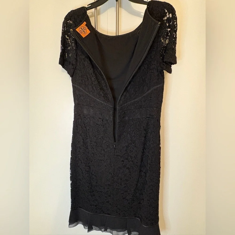 Vintage Tory Burch Silk Bovary Black Lace Cocktail Dress, circa 2000. Size 10